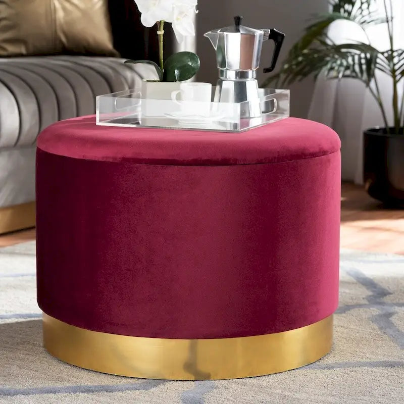 Marisa Glam e Pouf Contenitore Rivestito di Lusso