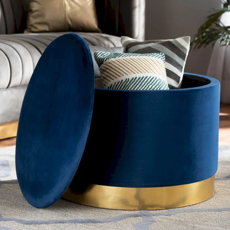 Marisa Glam e Pouf Contenitore Rivestito di Lusso