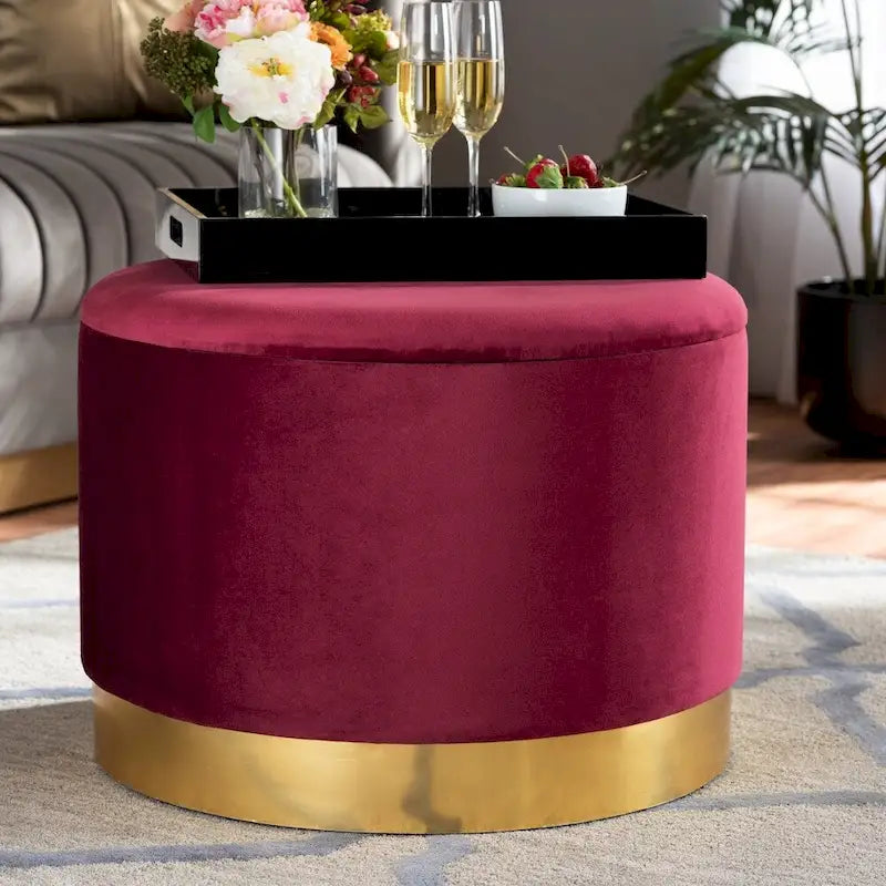 Marisa Glam e Pouf Contenitore Rivestito di Lusso