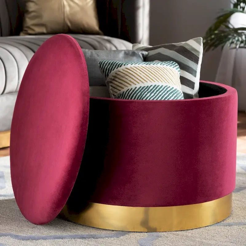 Marisa Glam e Pouf Contenitore Rivestito di Lusso