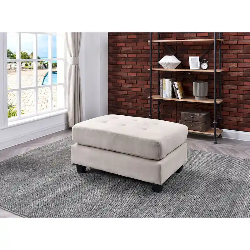 Pouf trapuntato in microsuede