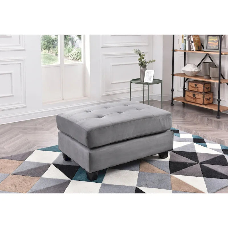 Pouf trapuntato in microsuede