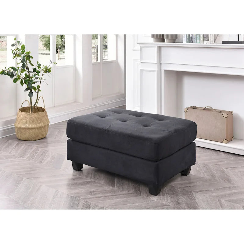Pouf trapuntato in microsuede