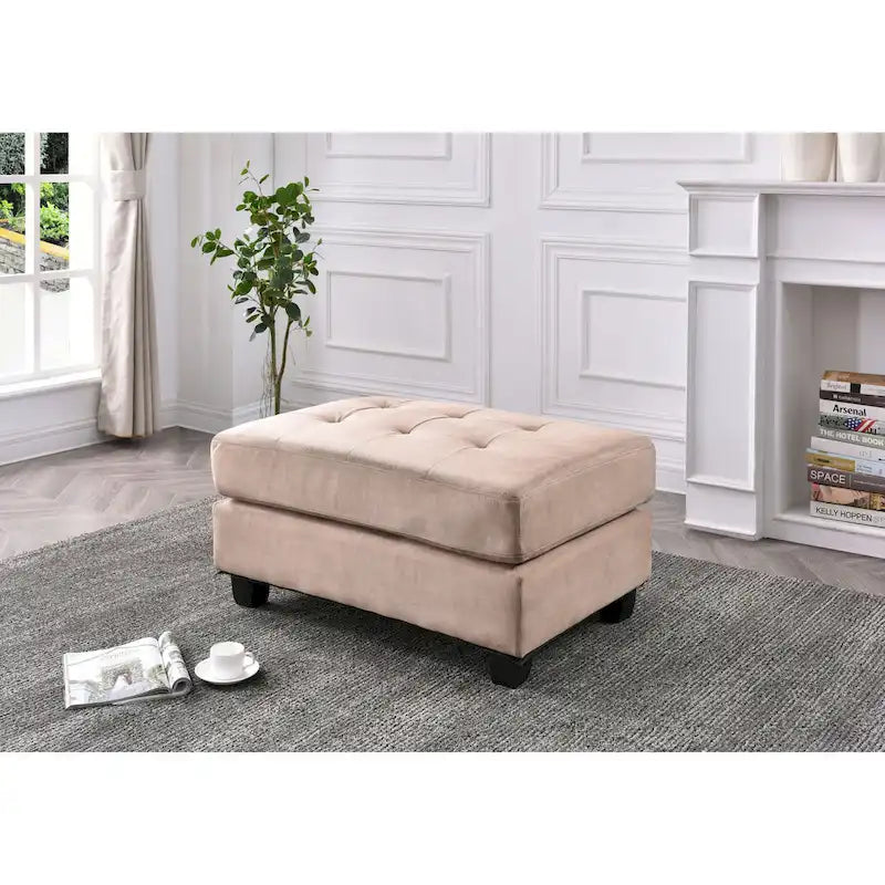 Pouf trapuntato in microsuede