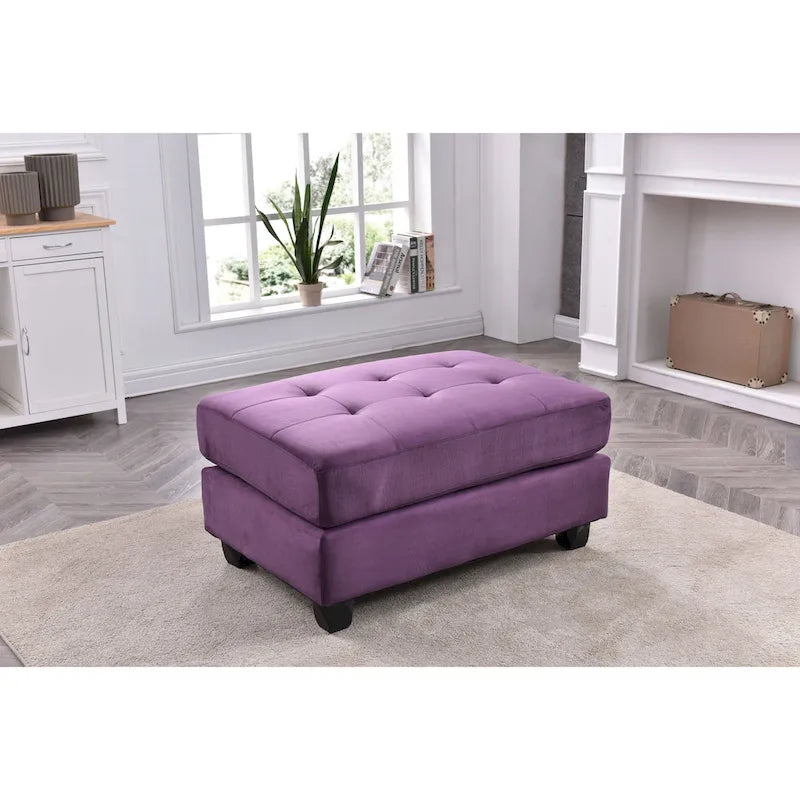 Pouf trapuntato in microsuede