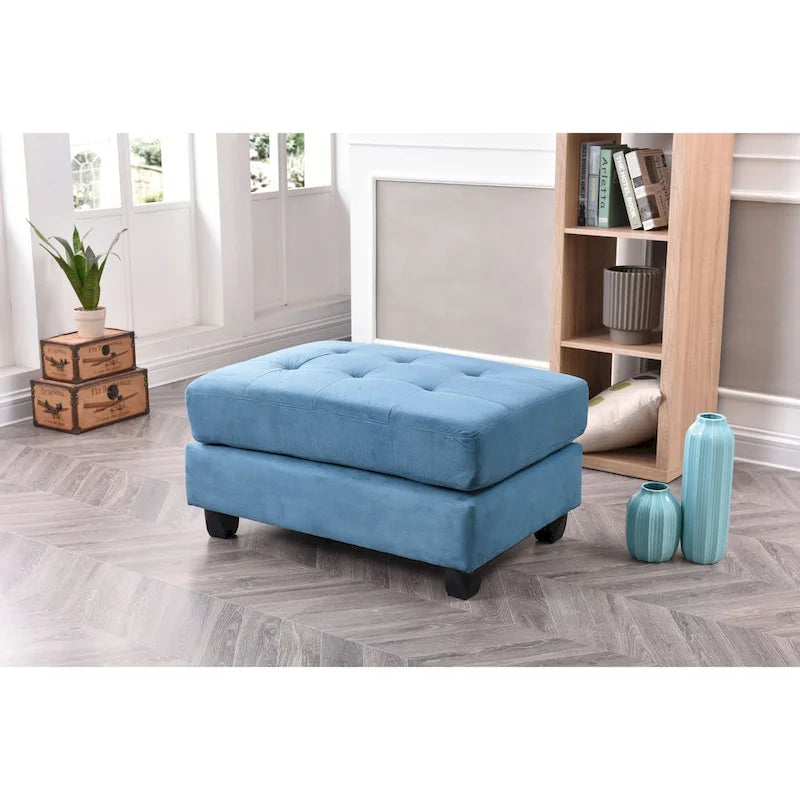 Pouf trapuntato in microsuede