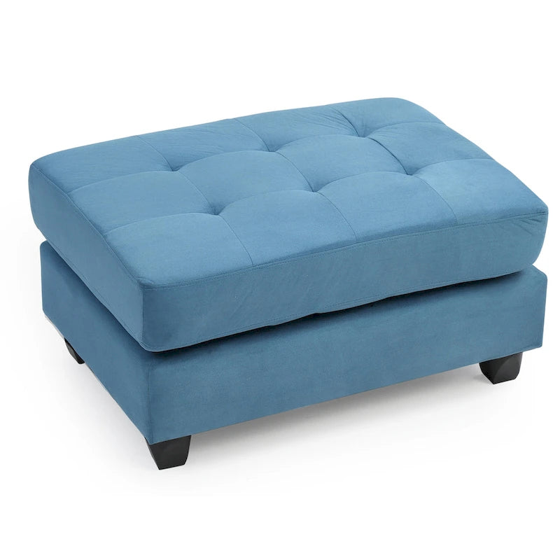 Pouf trapuntato in microsuede