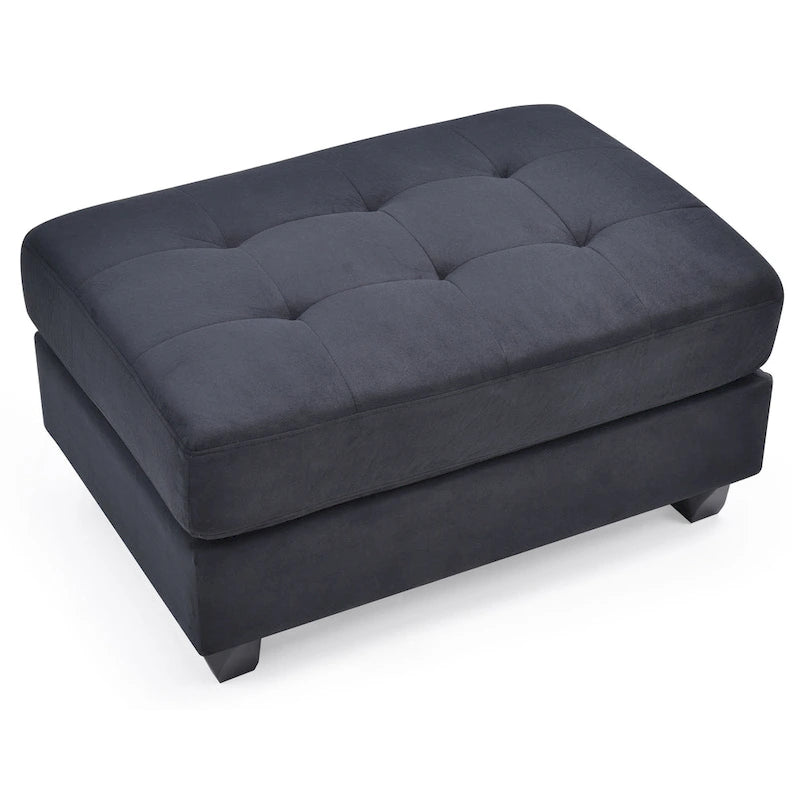 Pouf trapuntato in microsuede