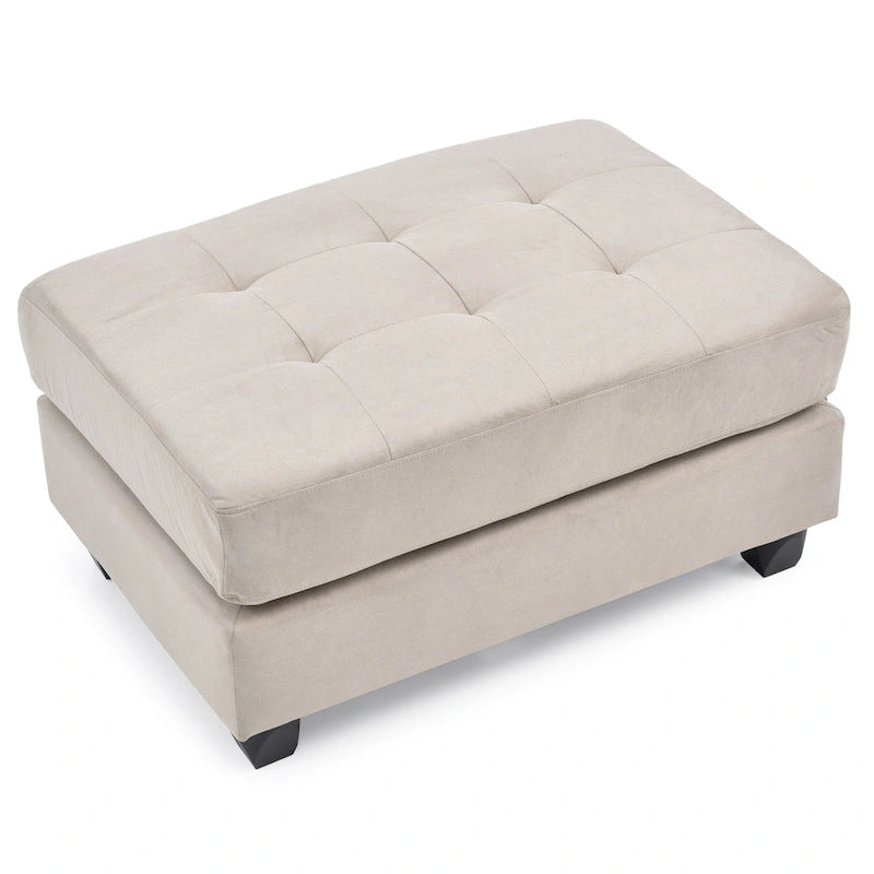 Pouf trapuntato in microsuede