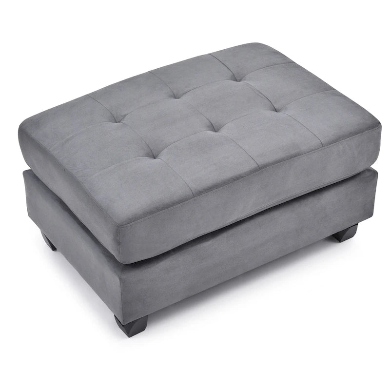 Pouf trapuntato in microsuede