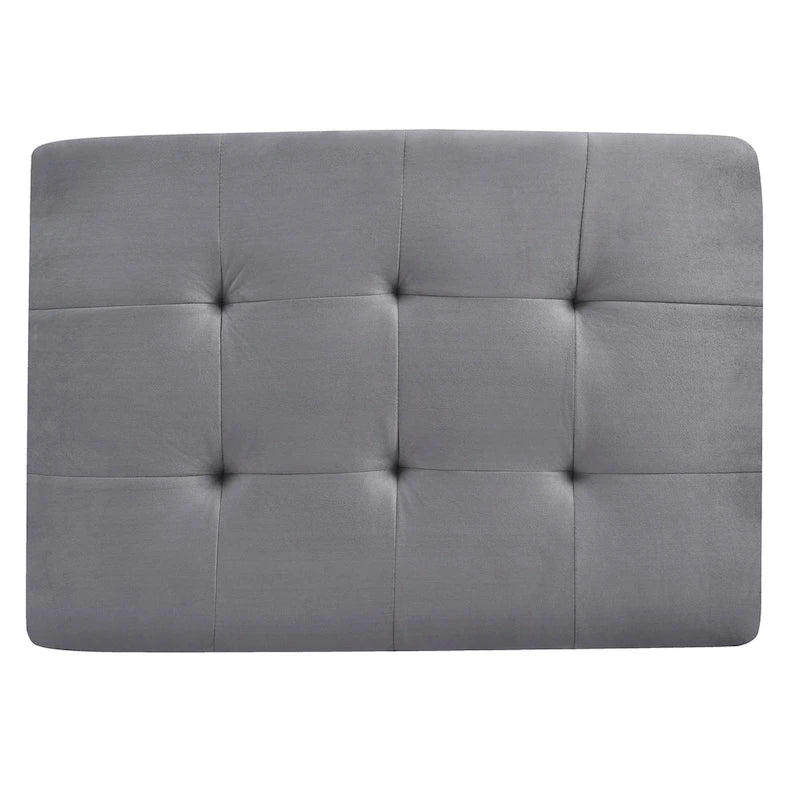 Pouf trapuntato in microsuede