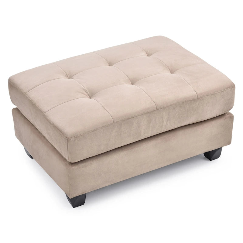 Pouf trapuntato in microsuede