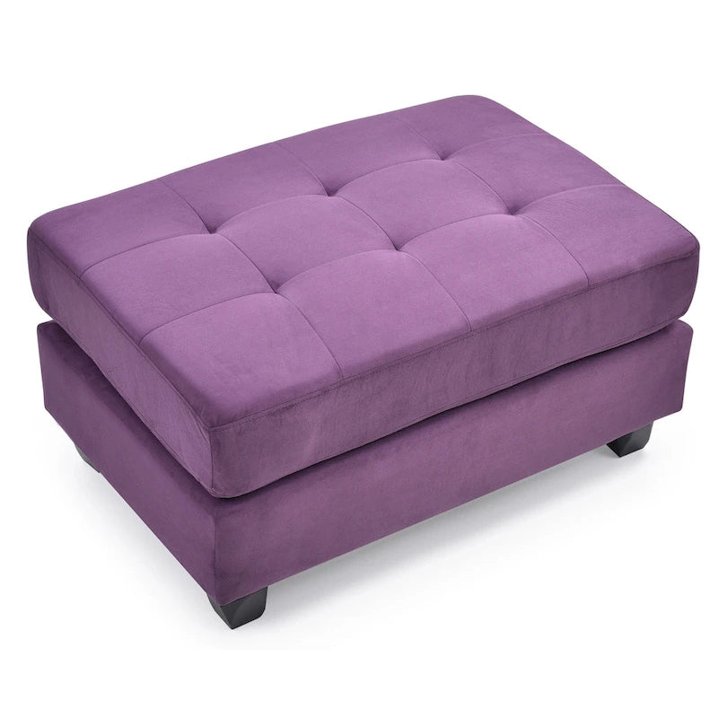 Pouf trapuntato in microsuede