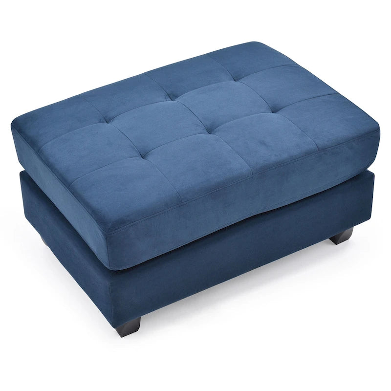 Pouf trapuntato in microsuede