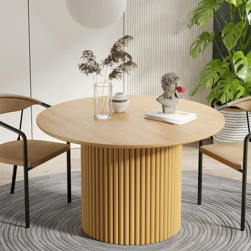 Solid Wood 46 Round Dining Table for 4 People Nordic style - 46*30