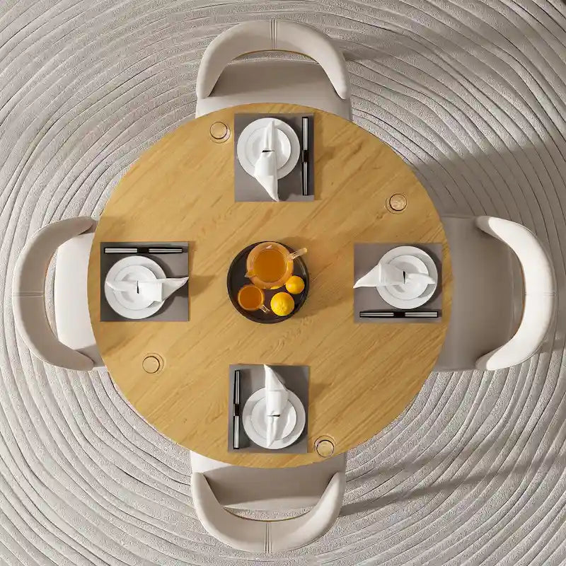 Solid Wood 46 Round Dining Table for 4 People Nordic style - 46*30
