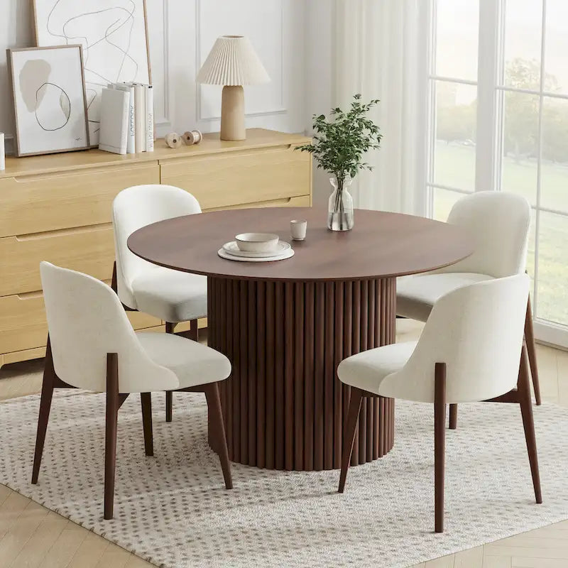 Solid Wood 46 Round Dining Table for 4 People Nordic style - 46*30