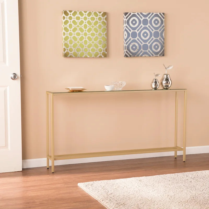 Tavolino Consolle Lungo Stretto con Specchio Superiore SEI Furniture Ham
