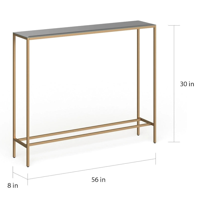 Tavolino Consolle Lungo Stretto con Specchio Superiore SEI Furniture Ham