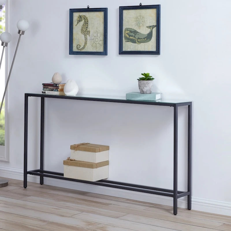 Tavolino Consolle Lungo Stretto con Specchio Superiore SEI Furniture Ham