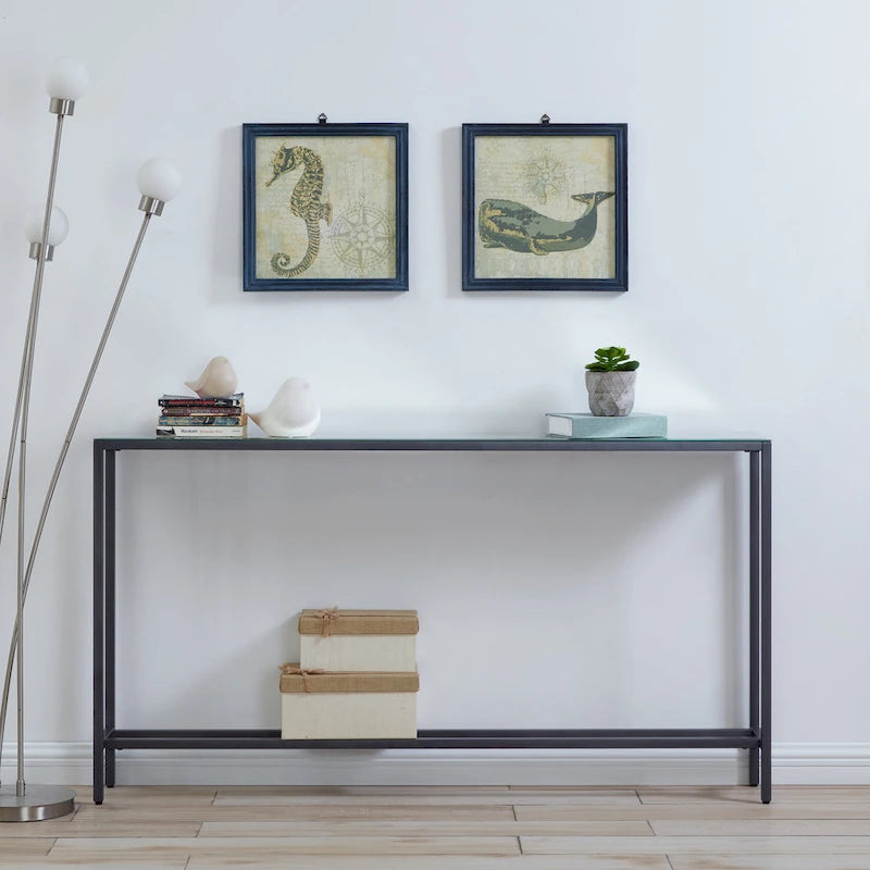 Tavolino Consolle Lungo Stretto con Specchio Superiore SEI Furniture Ham