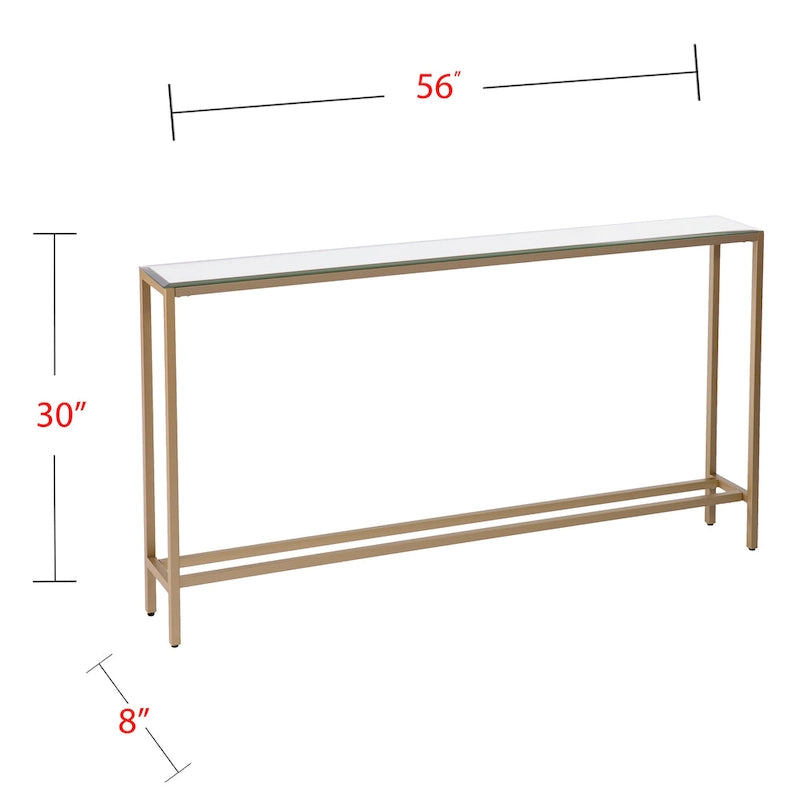 Tavolino Consolle Lungo Stretto con Specchio Superiore SEI Furniture Ham
