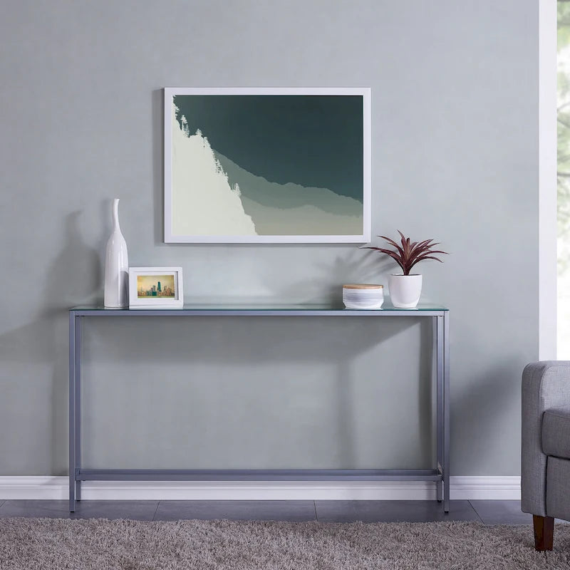 Tavolino Consolle Lungo Stretto con Specchio Superiore SEI Furniture Ham