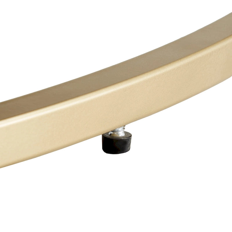 Pouf rotondo trapuntato in velluto Perdita con finitura oro di iNSPIRE Q Bold