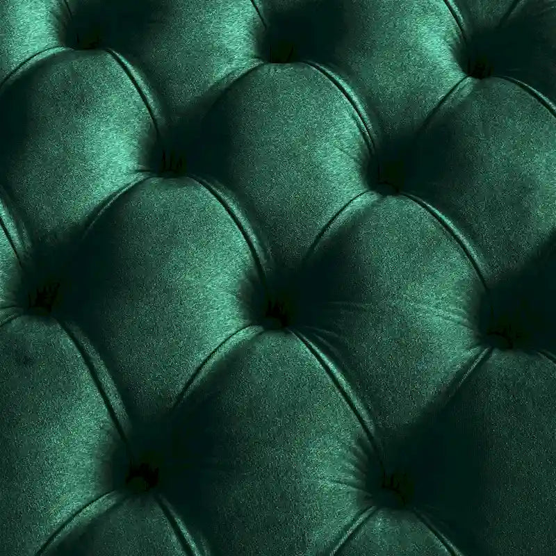 Pouf rotondo trapuntato in velluto Perdita con finitura oro di iNSPIRE Q Bold