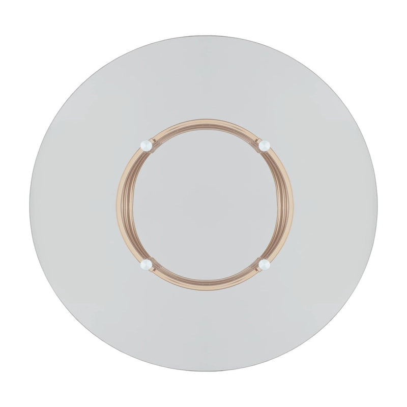 Tavolo da altezza bancone Nova con piano rotondo in vetro e base in ferro Vortex di iNSPIRE Q Bold