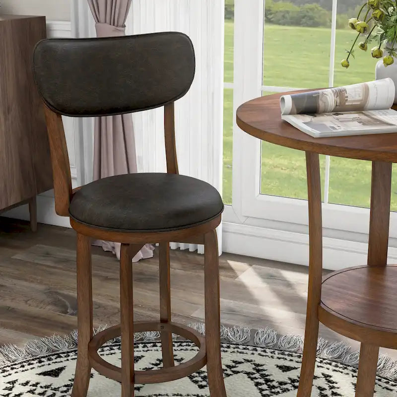 Set da pranzo Irvi a 3 pezzi in legno di gomma tradizionale, altezza bancone, di Furniture of America