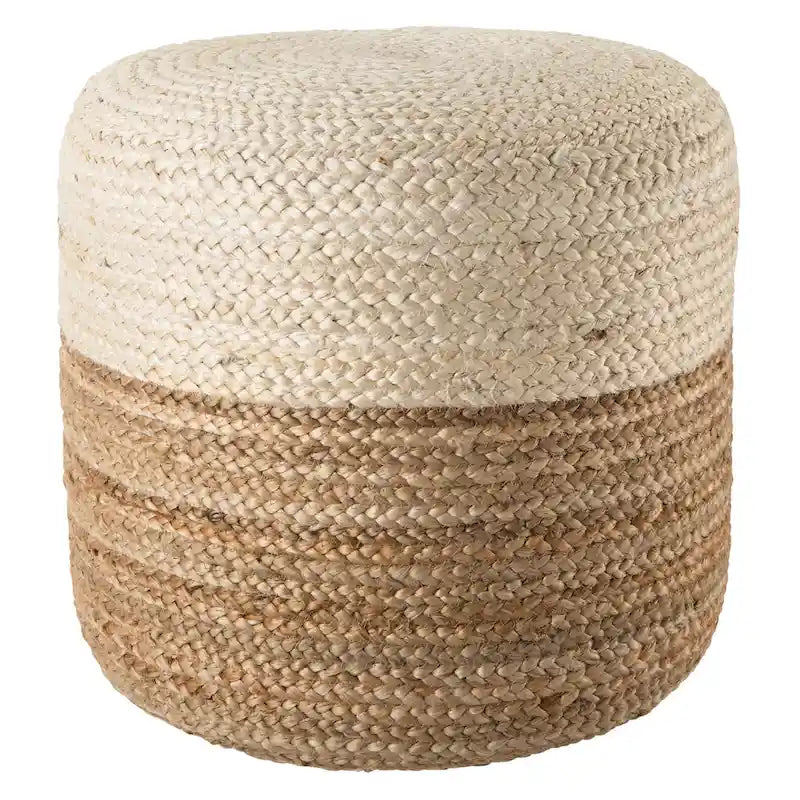 Juniper Home Saba Pouf rotondo sfumato in juta ottomano/poggiapiedi