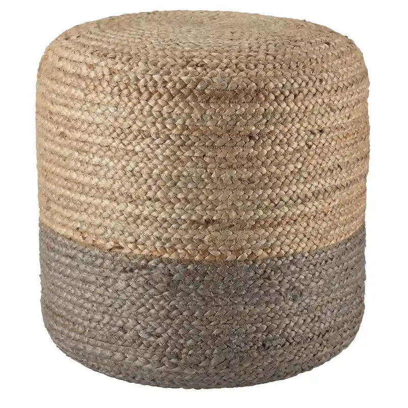 Juniper Home Saba Pouf rotondo sfumato in juta ottomano/poggiapiedi