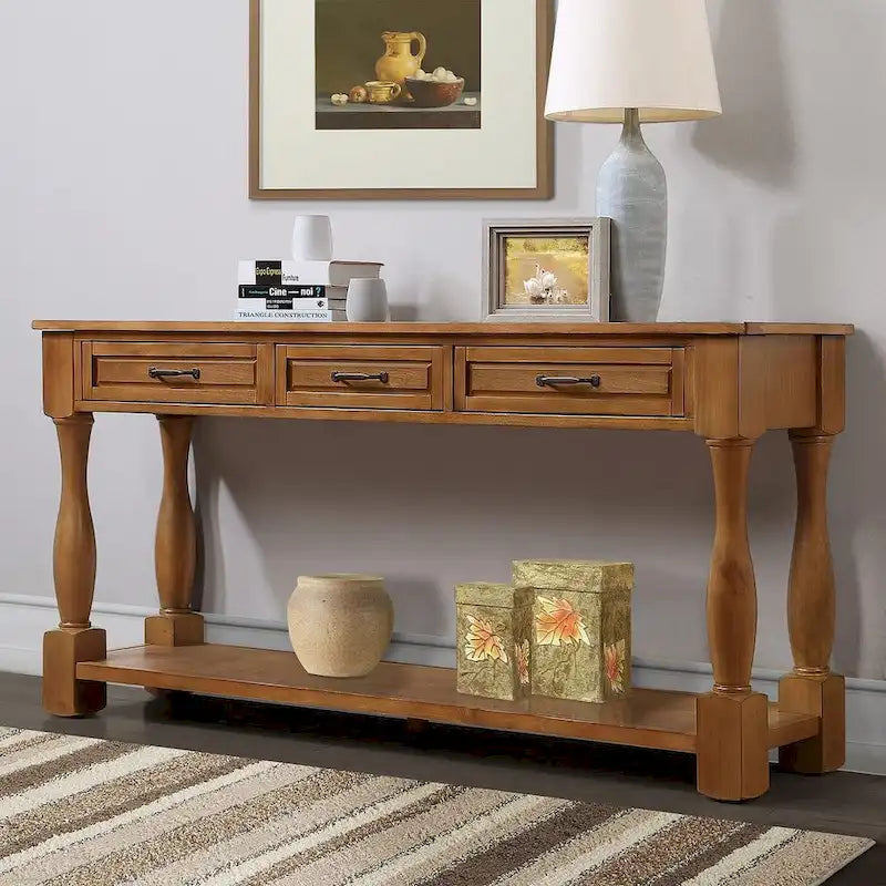 Consolle da divano lunga 161 cm con 3 cassetti per ingresso, retro divano, corridoio, atrio