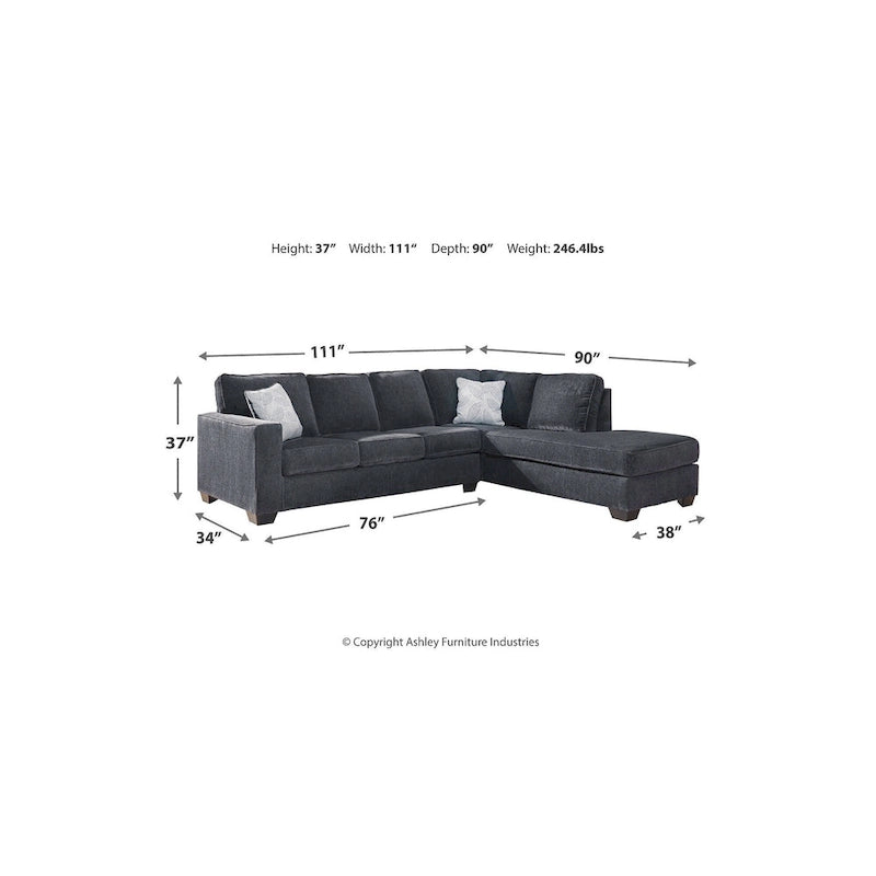 Divano angolare a 2 pezzi con chaise longue Altari di Signature Design by Ashley - 279 L x 228 P x 94 A