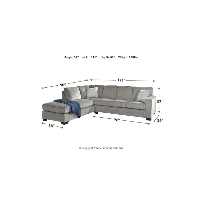 Divano angolare a 2 pezzi con chaise longue Altari di Signature Design by Ashley - 279 L x 228 P x 94 A