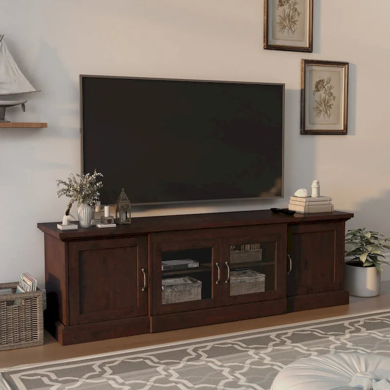 Mobile TV consolle multifunzione Bick Rustic da 68 pollici di Furniture of America