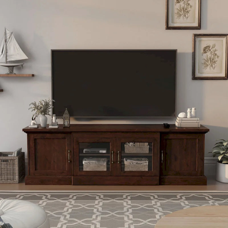 Mobile TV consolle multifunzione Bick Rustic da 68 pollici di Furniture of America