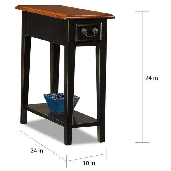 Leick Home One Drawer Narrow Side Table with Shelf