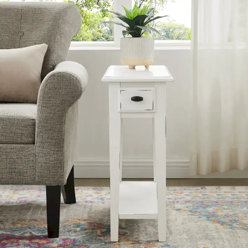 Leick Home One Drawer Narrow Side Table with Shelf