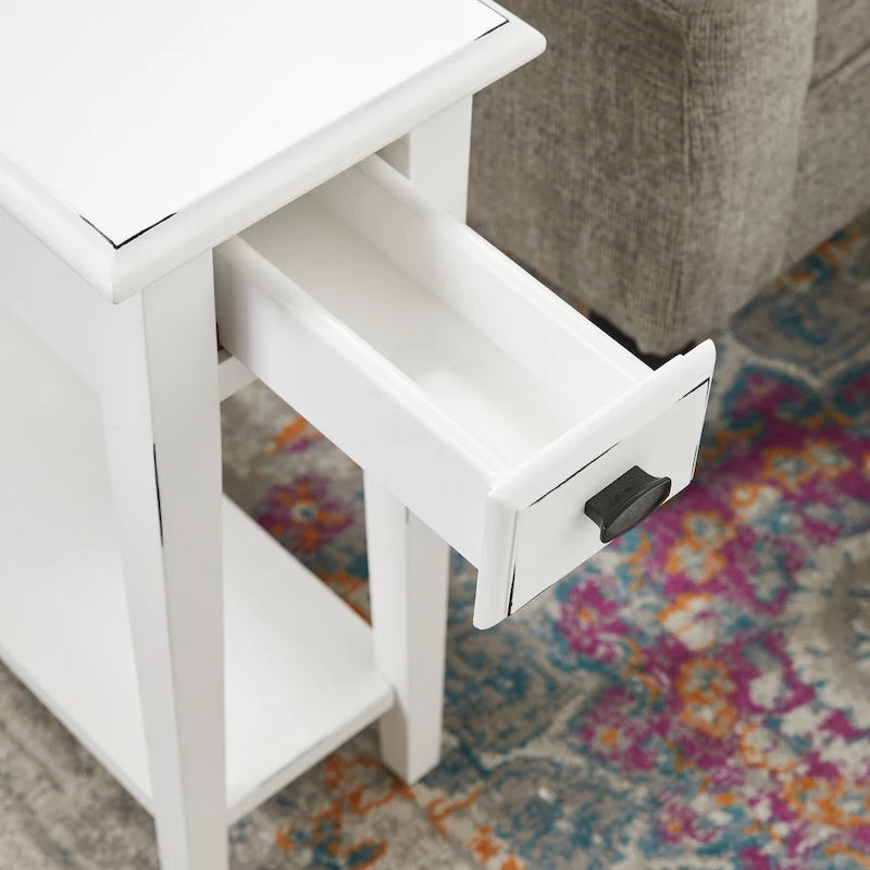Leick Home One Drawer Narrow Side Table with Shelf