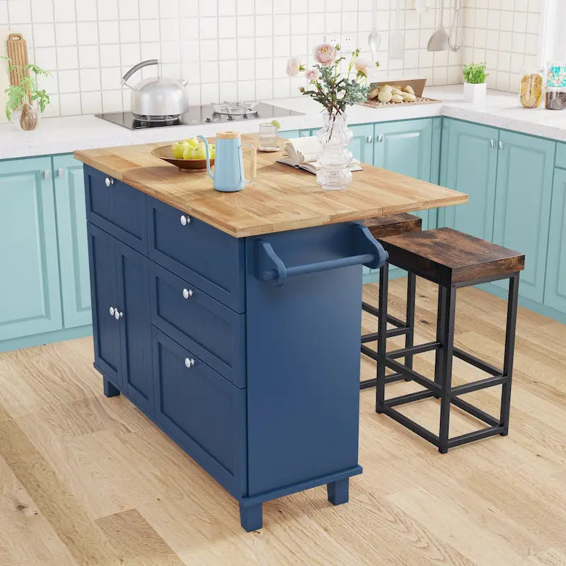 Set tavolo da cucina stile rustico con anta a ribalta