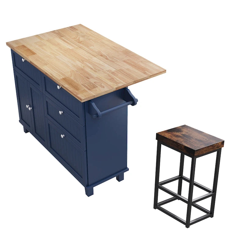 Set tavolo da cucina stile rustico con anta a ribalta