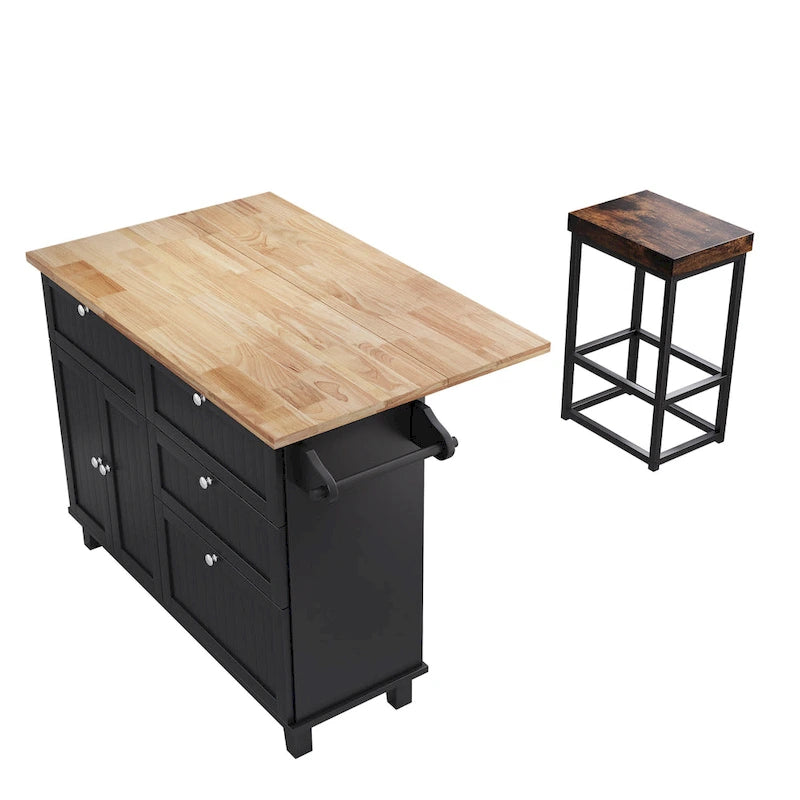 Set tavolo da cucina stile rustico con anta a ribalta