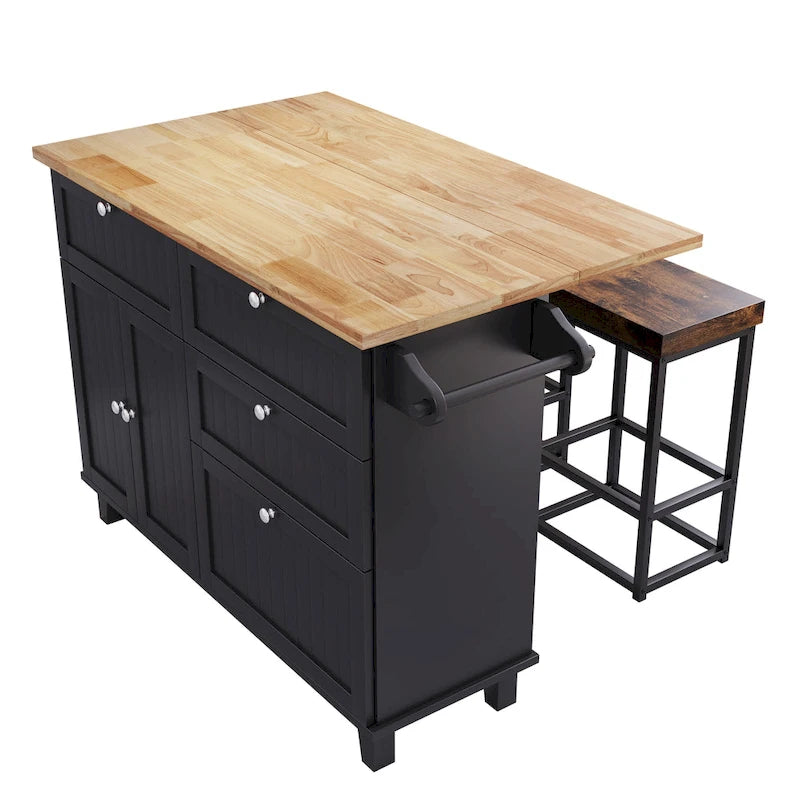 Set tavolo da cucina stile rustico con anta a ribalta