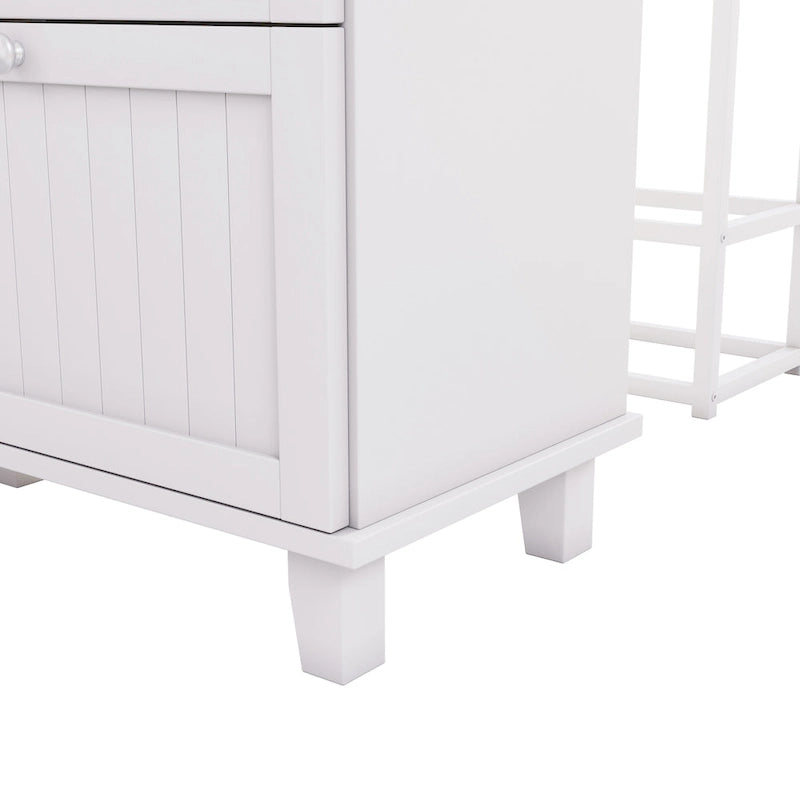 Set tavolo da cucina stile rustico con anta a ribalta