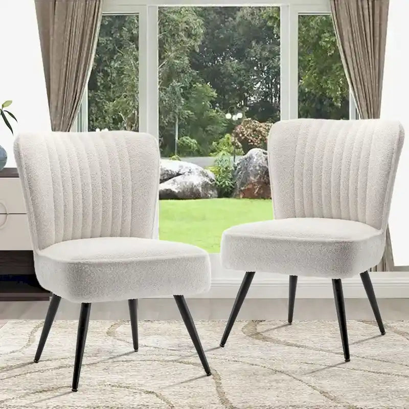 Set di 2 Poltrone Senza Braccioli, Sedie da salotto, poltrone moderne per camera da letto