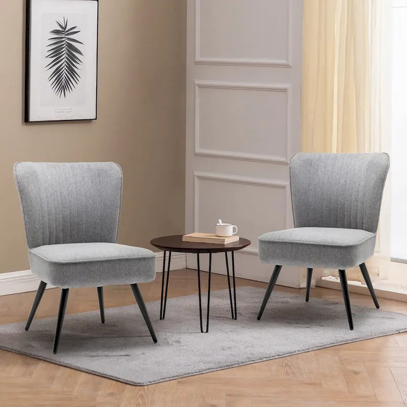 Set di 2 Poltrone Senza Braccioli, Sedie da salotto, poltrone moderne per camera da letto