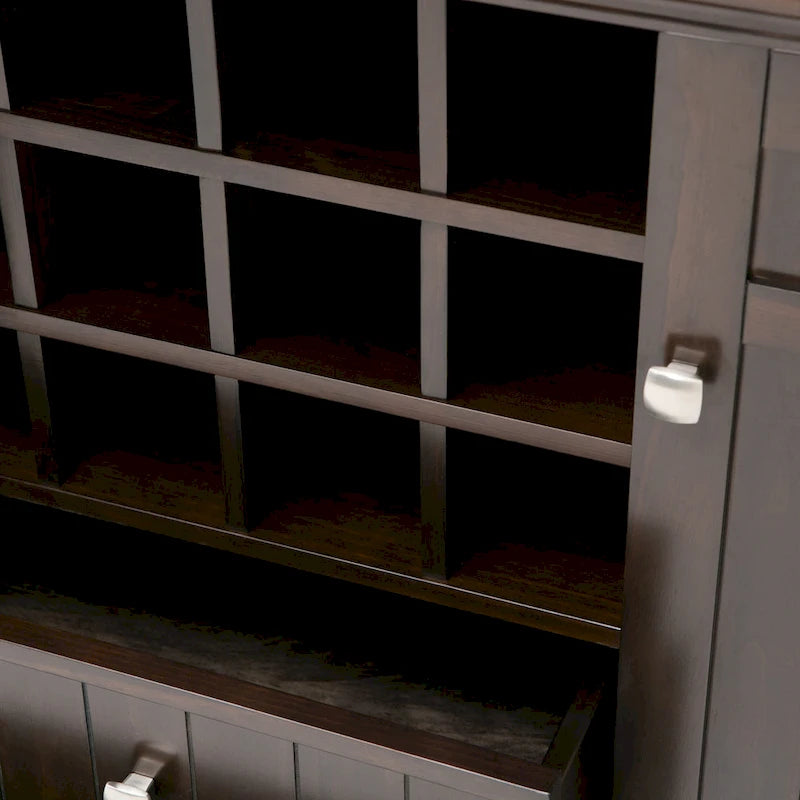 WYNDENHALL Freemont SOLID WOOD 54 inch Wide Transitional Sideboard Buffet and Wine Rack - 54 W x 17 D x 36 H