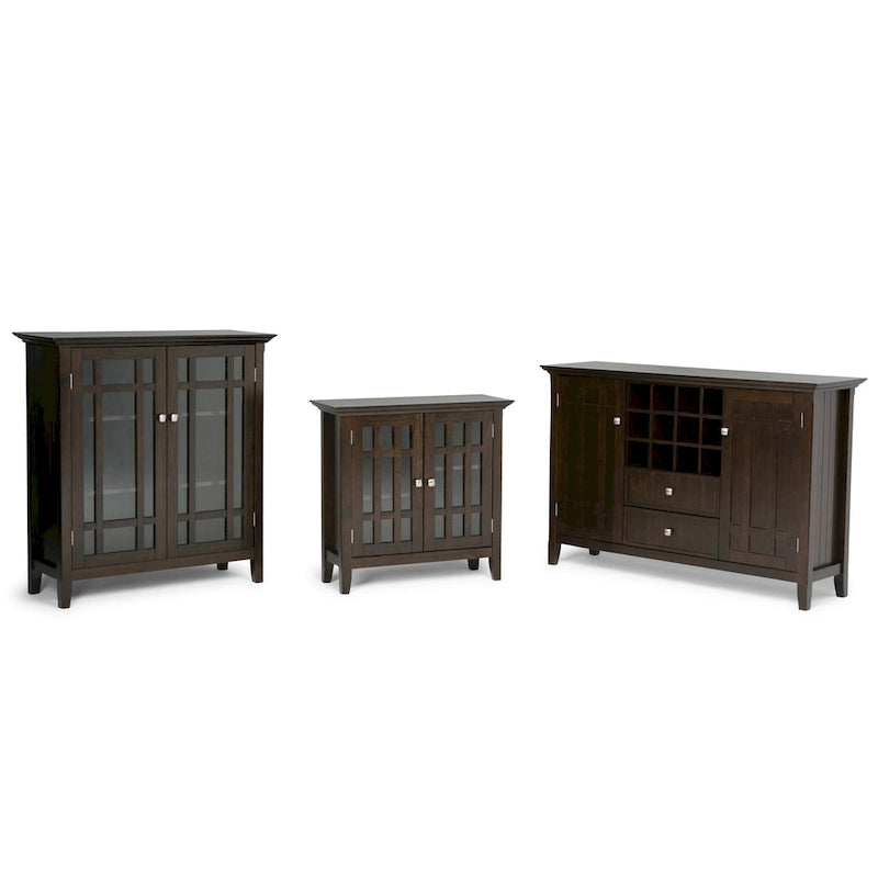 WYNDENHALL Freemont SOLID WOOD 54 inch Wide Transitional Sideboard Buffet and Wine Rack - 54 W x 17 D x 36 H